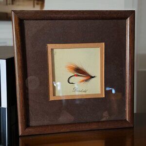 Vintage DUNKELD Framed Salmon Fly in Photo Frame 7.25 x 7 25"